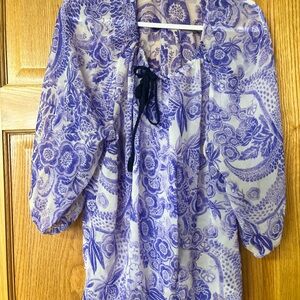 Floral Purple Women's Blouse